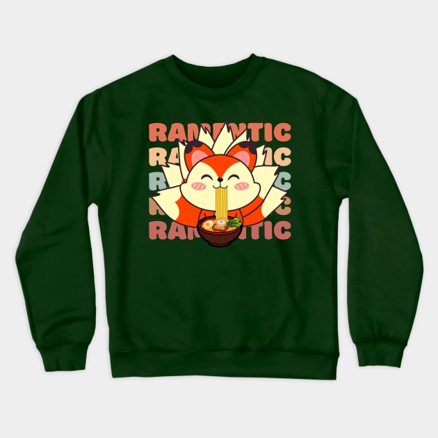 Cute Fox Eating Ramen Crewneck Sweatshirt by ChasingTees